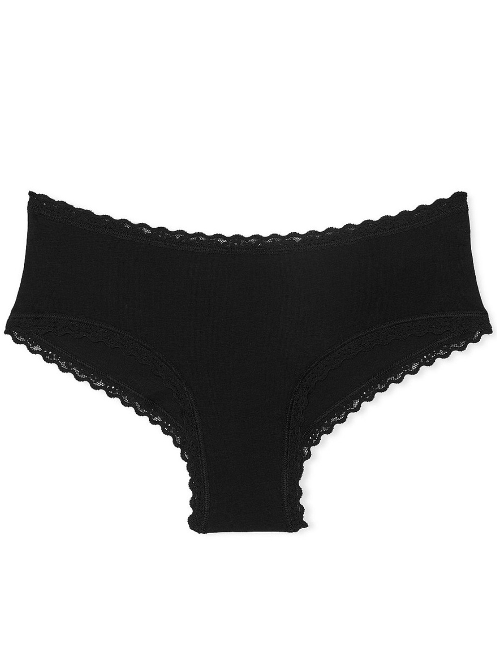 NEW Victoria's Secret Black Lace-Edged Cheeky Panty